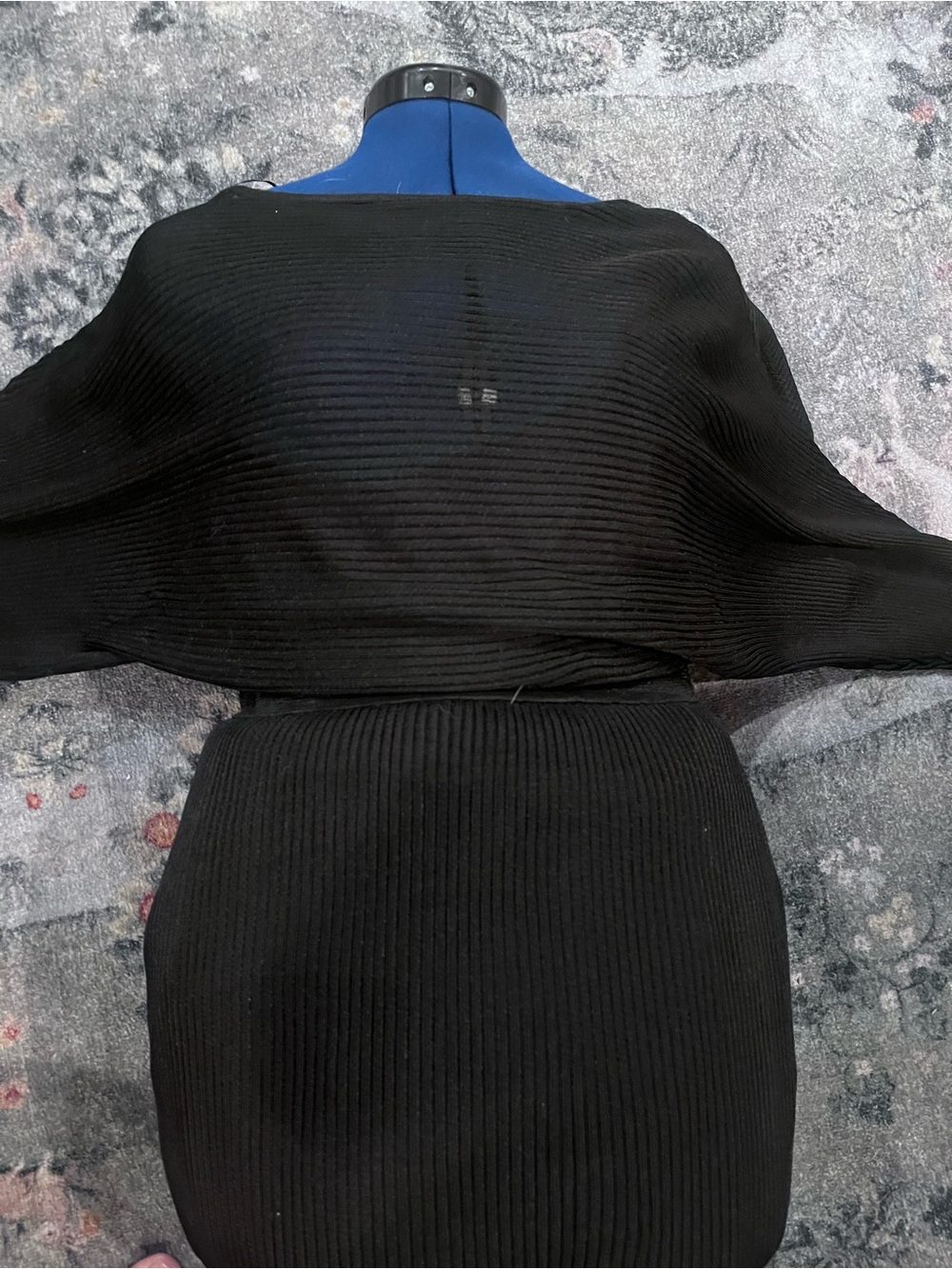 Zara Black Ribbed Boatneck Dress - Women's
